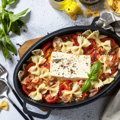 Baked Pasta in Tomato Sauce & Four Cheeses