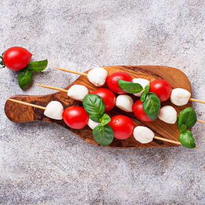 Grilled Tomato Mozzarella Skewers