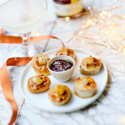 Caramelized White Pudding with Pear Confit