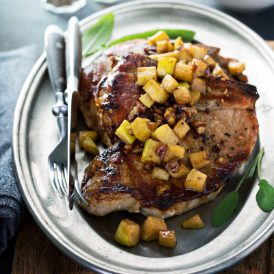 Pork Chops with Apple Balsamic Sauce