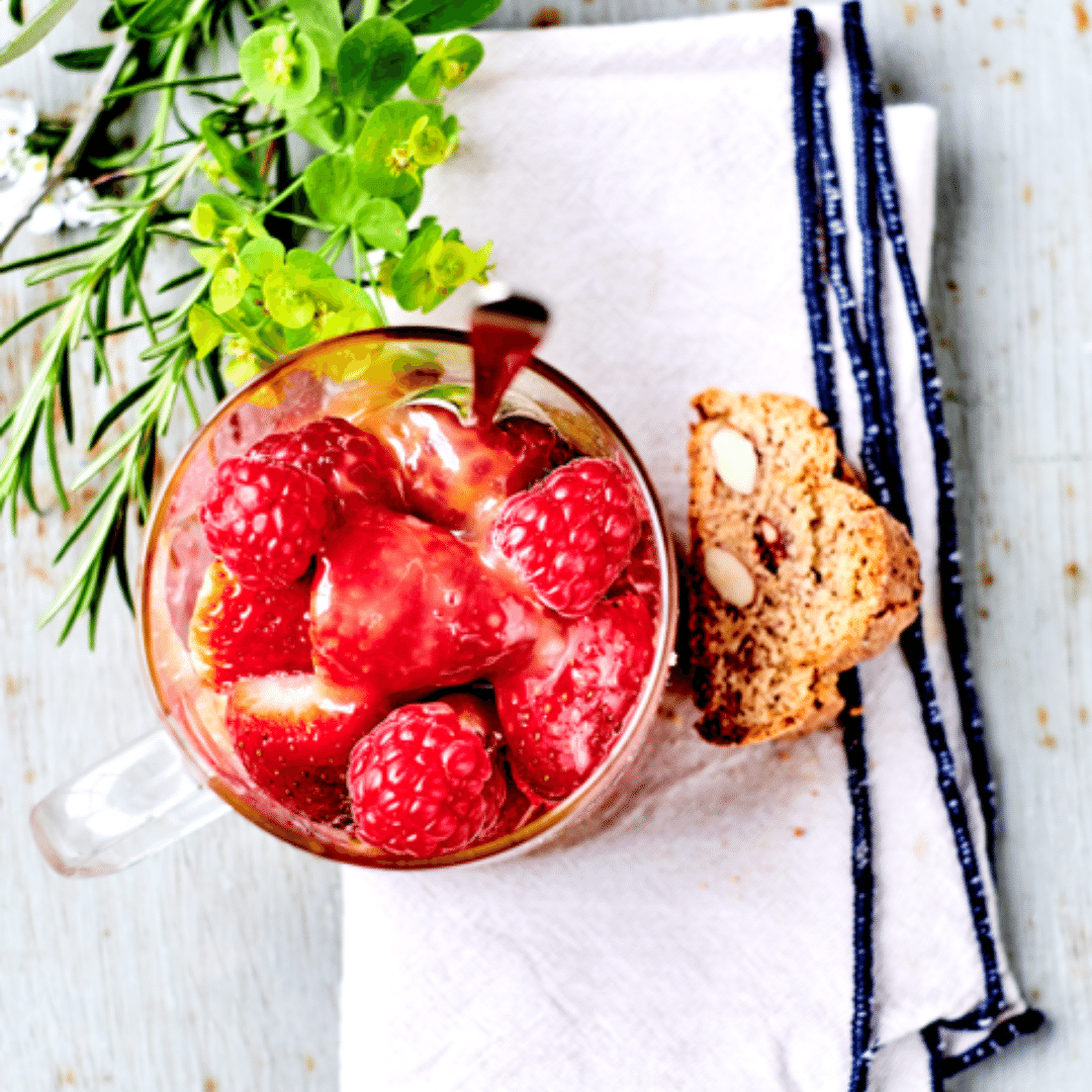 Red Fruits, Lemon Curd and Olive Oil Crunchies