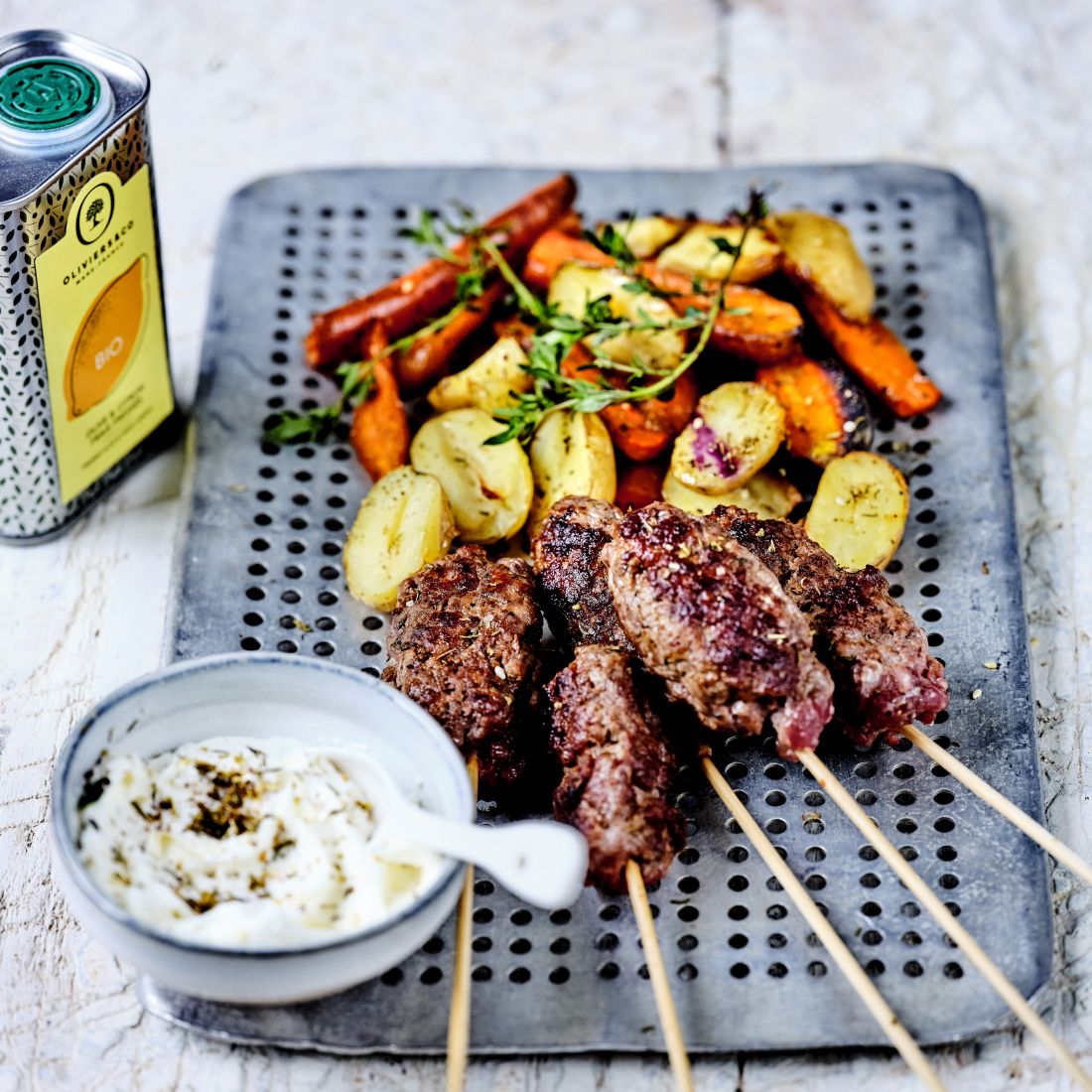 Lamb Kefta Skewers with Yogurt Sauce