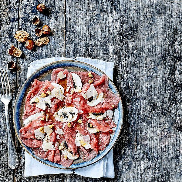 Veal Carpaccio, Mushrooms & Walnuts