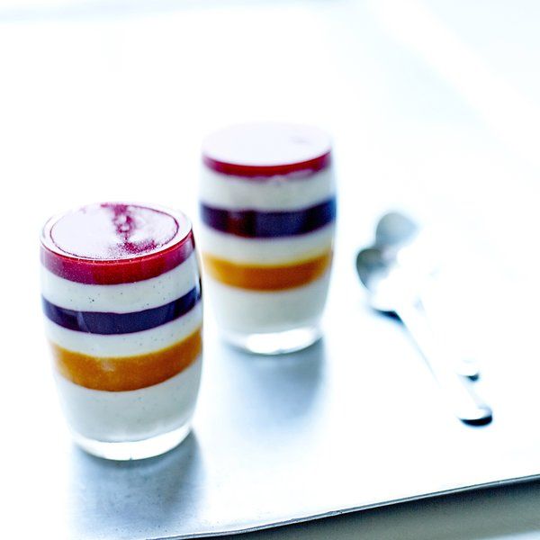 Harlequin Panna Cotta & Lemon Curd