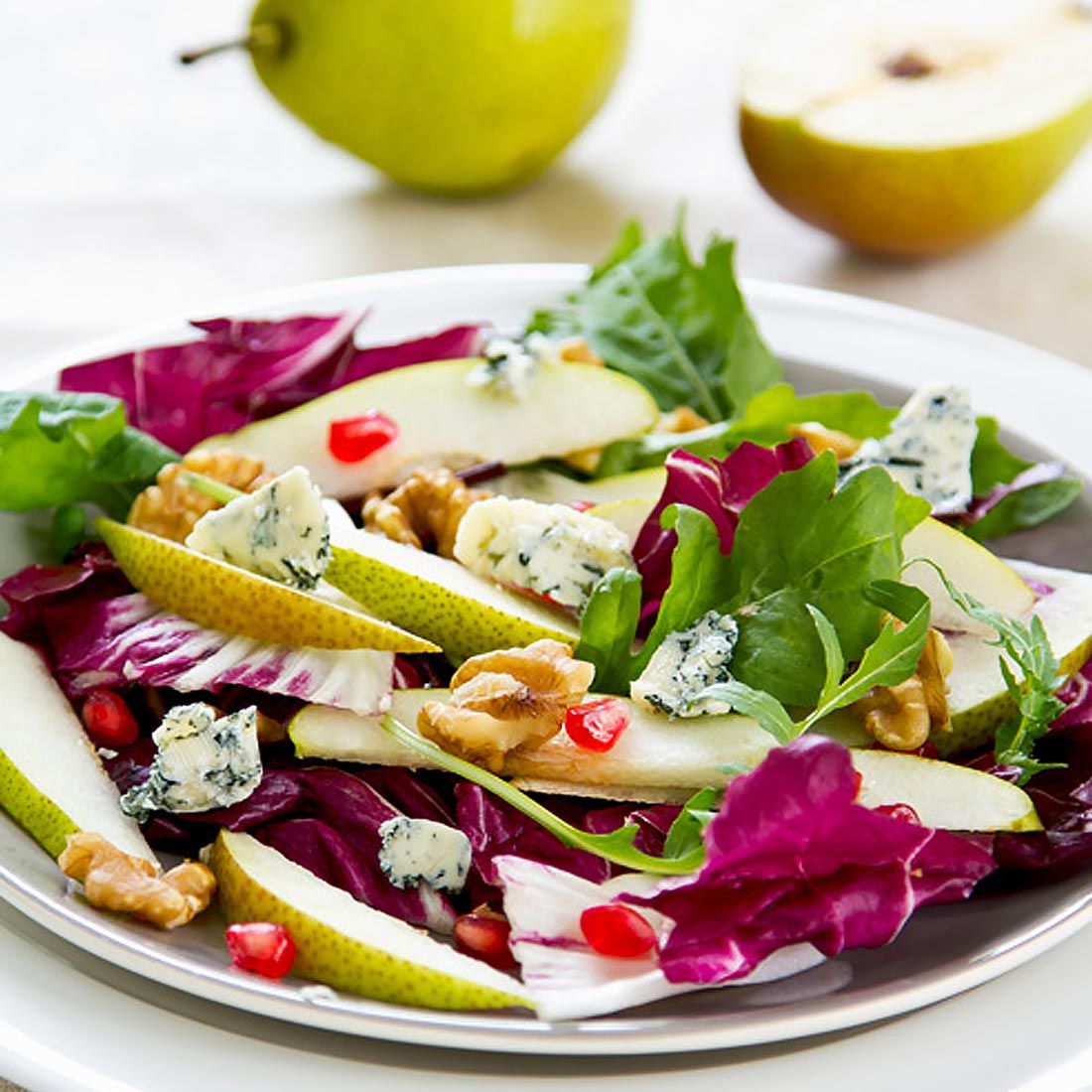 Pomegranate, Pear & Blue Cheese Salad