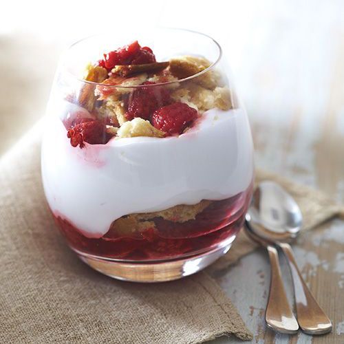 Raspberry Parfait with Pomegranate Sauce