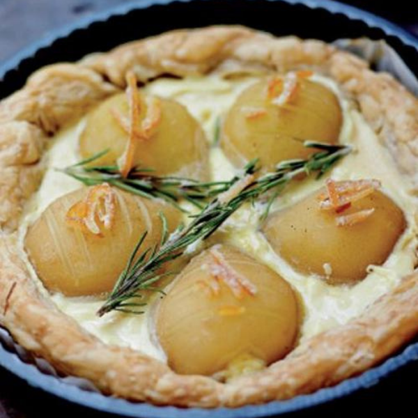 Citrus Pear & Rosemary Pie