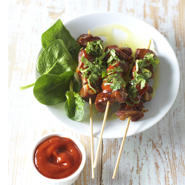 Pork Satay with Ketchup & Cilantro